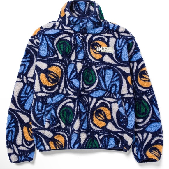 Parks Project Cozy Fleece Jacket - Blue, Green, White, and Orange - Picture 1 of 4